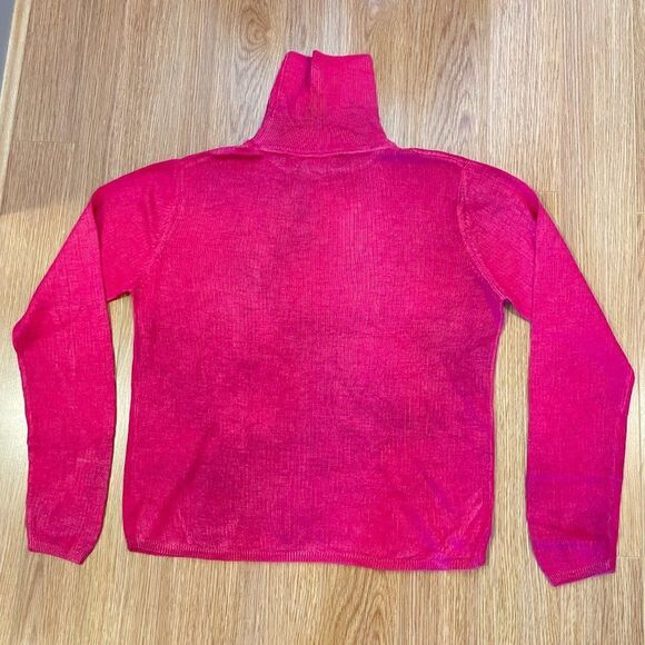 Pink Ribbed Knit Turtleneck Sweater from Italy - M - Picture 11 of 15